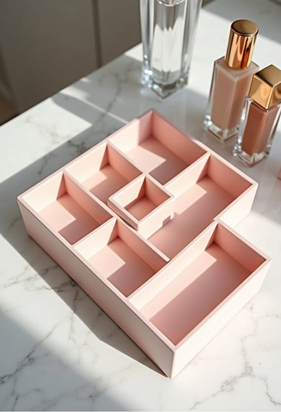 organize makeup drawer dividers