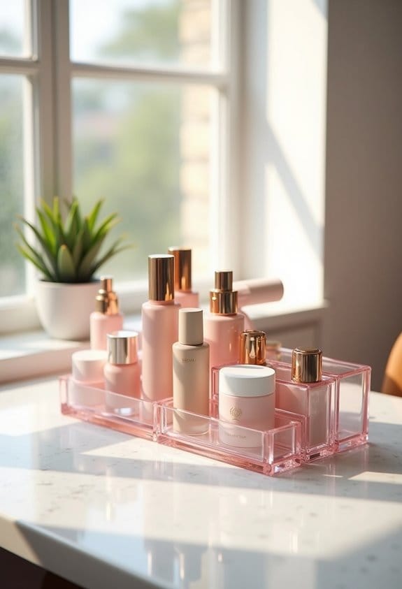 stackable vanity makeup organizers